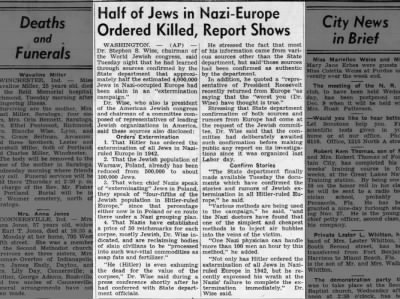 Half of Jews in Nazi-Europe Ordered Killed, Report Shows