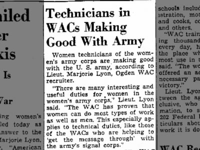 WACs making good with army